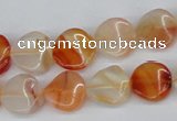 CTW05 15.5 inches 12mm twisted coin agate gemstone beads wholesale