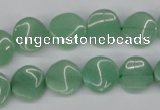 CTW07 15.5 inches 12mm twisted coin green aventurine beads wholesale