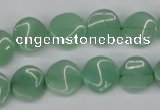 CTW07 15.5 inches 12mm twisted coin green aventurine beads wholesale