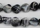 CTW09 15.5 inches 12mm twisted coin botswana agate beads wholesale