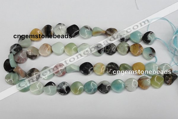 CTW10 15.5 inches 16mm twisted coin amazonite beads wholesale