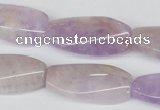 CTW100 15.5 inches 15*30mm twisted rectangle lavender amethyst beads