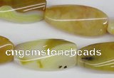 CTW101 15.5 inches 15*30mm twisted rectangle agate beads wholesale