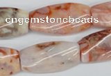 CTW107 15.5 inches 15*30mm twisted rectangle agate beads wholesale