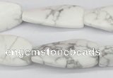 CTW109 15.5 inches 15*30mm twisted rectangle white howlite beads