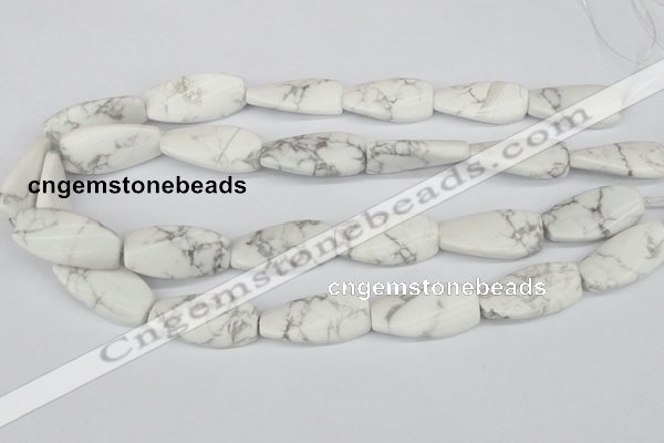 CTW109 15.5 inches 15*30mm twisted rectangle white howlite beads