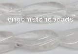 CTW110 15.5 inches 15*30mm twisted rectangle white crystal beads