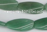 CTW111 15.5 inches 15*30mm twisted rectangle green aventurine beads