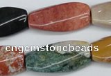 CTW113 15.5 inches 15*30mm twisted rectangle Indian agate beads