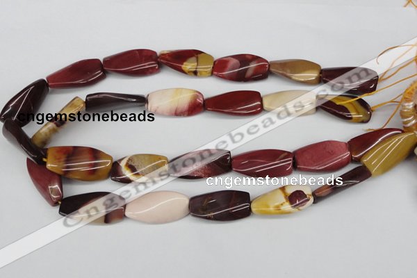 CTW116 15.5 inches 15*30mm twisted rectangle mookaite beads