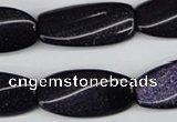 CTW118 15.5 inches 15*30mm twisted rectangle blue goldstone beads