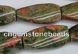 CTW120 15.5 inches 15*30mm twisted rectangle unakite gemstone beads