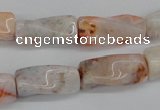 CTW124 15.5 inches 9*20mm twisted trihedron agate gemstone beads