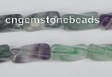 CTW126 15.5 inches 9*20mm twisted trihedron fluorite gemstone beads