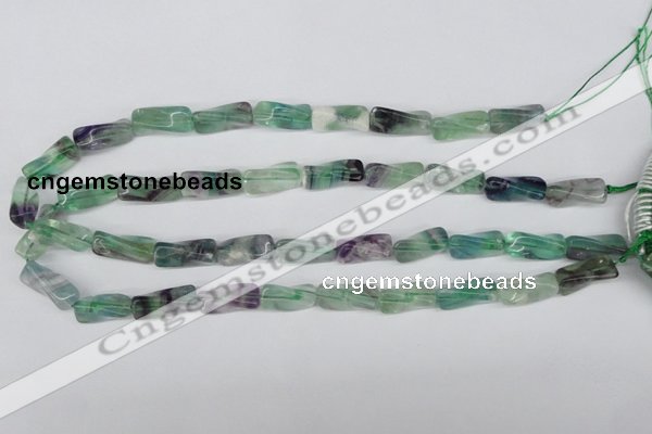 CTW126 15.5 inches 9*20mm twisted trihedron fluorite gemstone beads