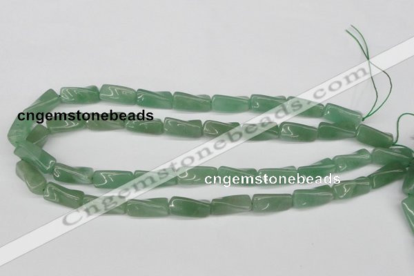 CTW129 15.5 inches 9*20mm twisted trihedron green aventurine beads