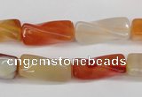 CTW130 15.5 inches 10*20mm twisted trihedron agate gemstone beads