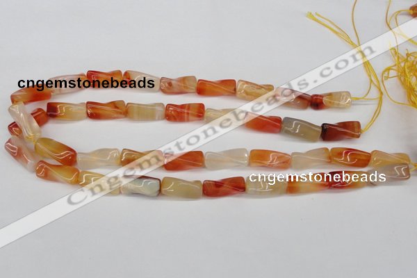 CTW130 15.5 inches 10*20mm twisted trihedron agate gemstone beads