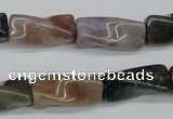 CTW136 15.5 inches 9*20mm twisted trihedron Indian agate beads
