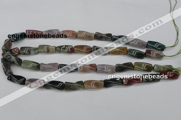 CTW136 15.5 inches 9*20mm twisted trihedron Indian agate beads