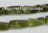 CTW138 15.5 inches 9*20mm twisted trihedron jade gemstone beads