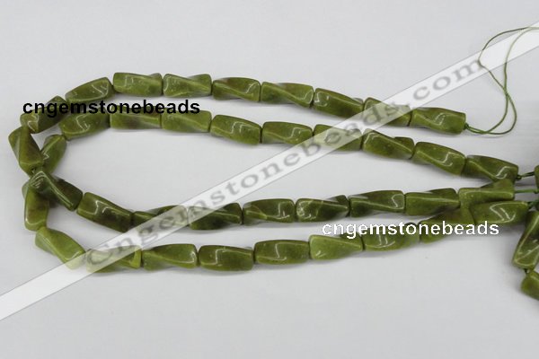 CTW138 15.5 inches 9*20mm twisted trihedron jade gemstone beads