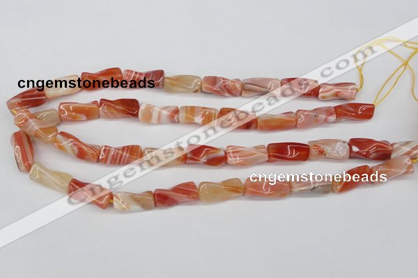 CTW143 15.5 inches 9*20mm twisted trihedron agate gemstone beads