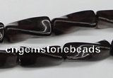 CTW145 15.5 inches 9*20mm twisted trihedron smoky quartz beads