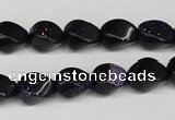 CTW146 15.5 inches 8*11mm twisted rice blue goldstone beads