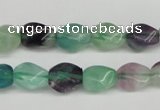 CTW147 15.5 inches 8*11mm twisted rice fluorite gemstone beads