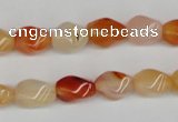 CTW150 15.5 inches 8*11mm twisted rice agate gemstone beads