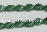 CTW152 15.5 inches 8*11mm twisted rice green aventurine beads