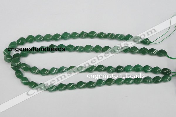 CTW152 15.5 inches 8*11mm twisted rice green aventurine beads