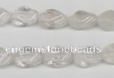 CTW153 15.5 inches 8*15mm twisted rice white crystal beads