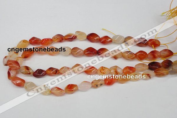 CTW155 15.5 inches 8*15mm twisted rice agate gemstone beads