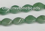 CTW157 15.5 inches 8*15mm twisted rice green aventurine beads