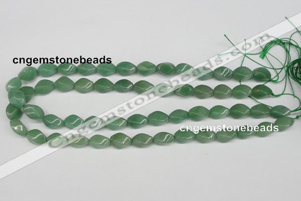 CTW157 15.5 inches 8*15mm twisted rice green aventurine beads