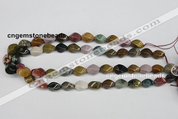 CTW159 15.5 inches 10*15mm twisted rice ocean agate gemstone beads