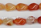 CTW160 15.5 inches 10*15mm twisted rice agate gemstone beads