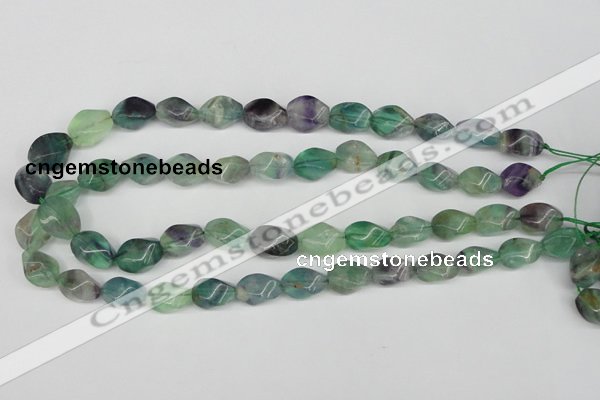 CTW162 15.5 inches 10*15mm twisted rice fluorite gemstone beads