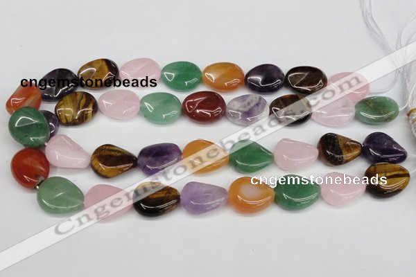 CTW165 15.5 inches 18*22mm twisted teardrop mixed gemstone beads