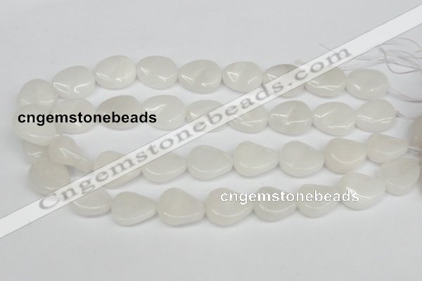 CTW166 15.5 inches 18*22mm twisted teardrop white jade gemstone beads