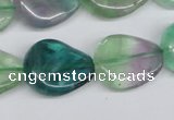 CTW167 15.5 inches 18*22mm twisted teardrop fluorite gemstone beads