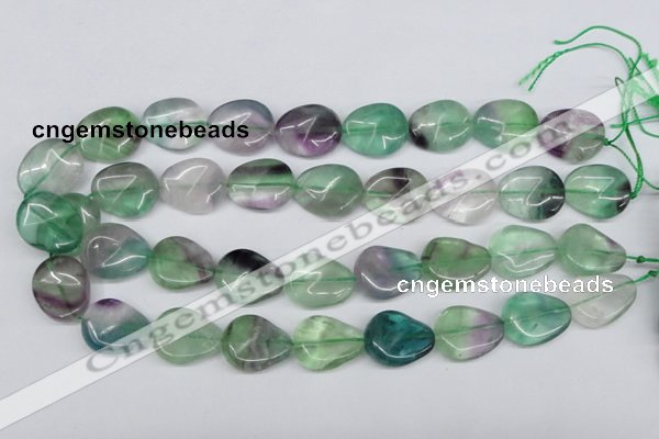 CTW167 15.5 inches 18*22mm twisted teardrop fluorite gemstone beads