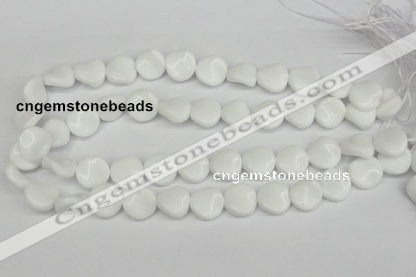 CTW18 15.5 inches 16mm twisted coin white agate beads wholesale