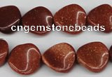 CTW22 15.5 inches 16mm twisted coin goldstone beads wholesale