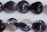 CTW23 15.5 inches 16mm twisted coin amethyst beads wholesale