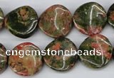 CTW26 15.5 inches 16mm twisted coin unakite gemstone beads wholesale