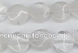 CTW29 15.5 inches 16mm twisted coin white crystal beads wholesale