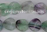 CTW30 15.5 inches 16mm twisted coin fluorite beads wholesale